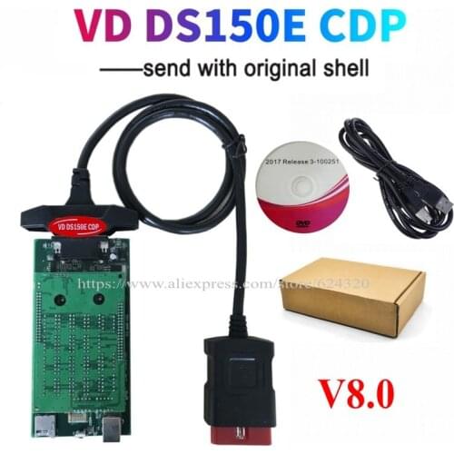 DHL10pcs/lot Best NEW VCI vd ds150e cdp Bluetooth 2016r0 keygen for obd2 diagnostic repair tool 3in1 Scanner with Original Shell