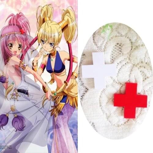 Headwear Accessories Shugo Chara Hinamori Amu Tsukiyomi Utau Cosplay Hairpin Red White Black Cross COS Prop Cosplay