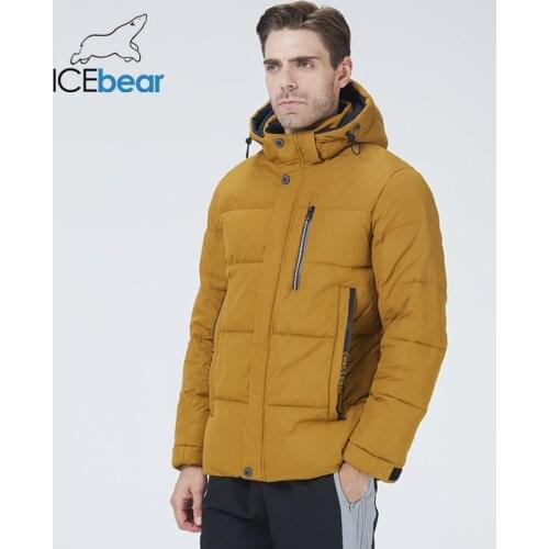 ICEbear 2021 new hooded winter mens jacket big pocket male coat fashionable mens brand clothing MWD21801I