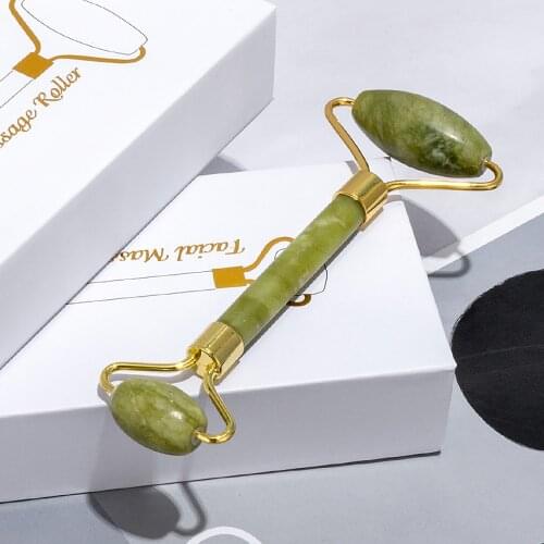 Gua Sha Jade Roller Natural Stone Facial Lift Gouache Scraper Slimming Massage for Face Body Beauty Health Skin Care Tool