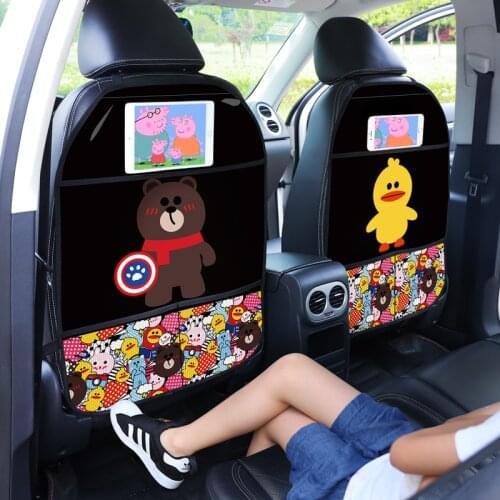 Cartoon Cute Car Seat Back Cover Protector for Kids Children 1Pcs Anti Kick Mat Waterproof Anti-dirt Protective Pad for Car