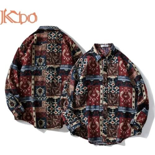 2021 Man Shirt Long Sleeve Turn Down Collar M L XL XXL Casual Loose Oversized Cardigan Spring/Autumn Outwear Vintage Streetwear