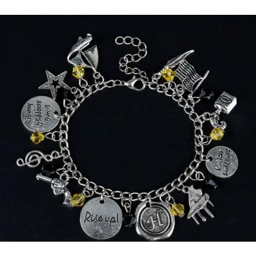 Music Ha milton Hamilton Broadway Musical "Rise up"Star,Gun,Music Symbol,Leaf Bracelet & Bangles wristlet JEWELRY