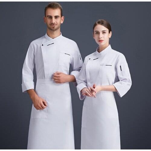 Chefs Clothes Autumn Winter Western Restaurant Hotel Food Service Single Breasted Jacket Breathable Bakery Work Wear Clothes