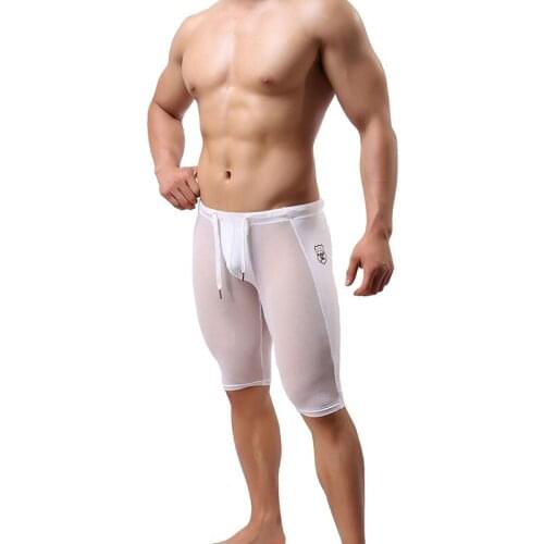 Sexy Ultra-thin Men Sports Jogging Shorts Nylon Gym Fitness Mens Sweatpants Quick Dry Elastic Male breathable Running Shorts