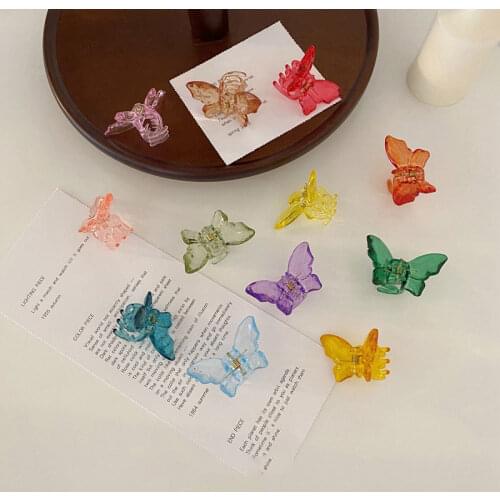 Girls Transparent Small Butterfly Hair Crab Acrylic Hairpins Mini Plastic Hair Claw Clamp Clip Tools Hair Accessories For Women