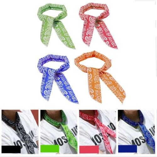 Summer Neck Cooler Scarf Body Ice Cool Cooling Wrap Tie Headband New Fashion Multifunction Non-toxic silk scarf Wholesale