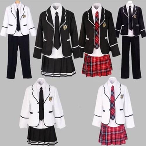 Students long-sleeved school uniforms Japan and South Korea JK uniforms junior high school boys and girls students suit