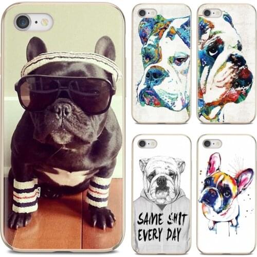 Silicone Cover Bag For Samsung Galaxy A10 A40 A50 A70 A3 A5 A7 A9 A8 A6 Plus 2018 2015 2016 2017 French English Bulldog design