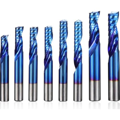 Carbide end mill 4 6 8mm single rod flute end mill for cutting aluminum copper cnc router bit
