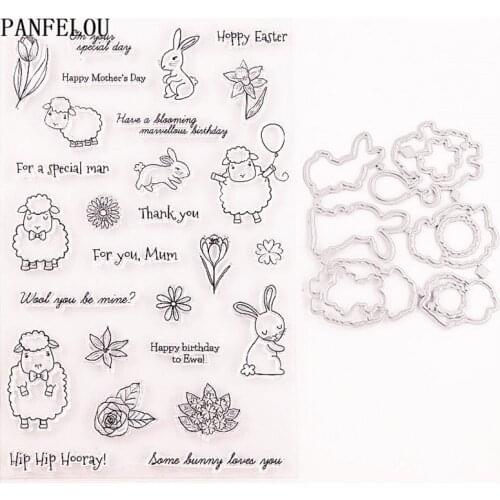 Cutting dies Lovely sheep Transparent Silicone Rubber Clear Stamps cartoon Scrapbooking/DIY Easter Childrens toys album