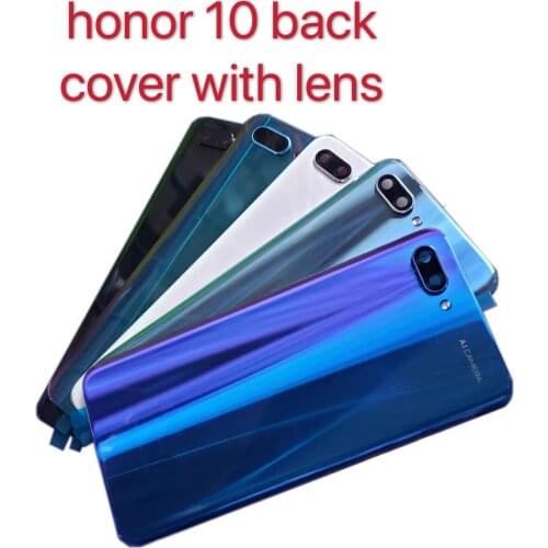 For Huawei Honor 10 Back Battery Glass Cover Panel Rear Door Case For Huawei Honor 10 Back Cover Housing With Camera Lens