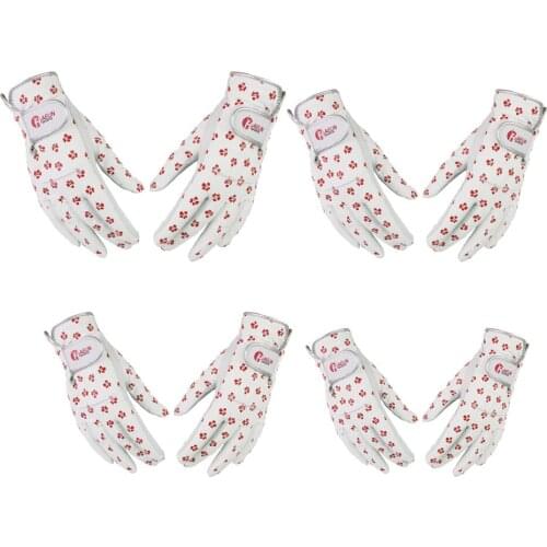 1 Pair Women Breathable Golf Gloves Left Right Hand Golfer Gloves White