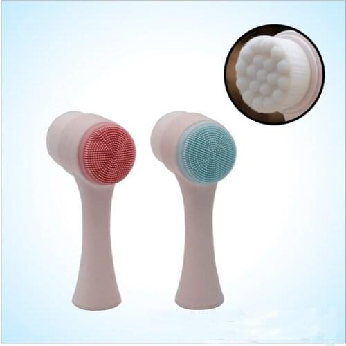 1Pcs Double Sides Multifunctional Silicone Facial Cleansing Brush Portable Face Wash Deep Clean Cleansing Massage Skin Care Tool