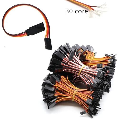 100Pcs 100cm 3Ways 30 Core Filaments Parallel Joint DuPont Wire Extension Leads For Airplane Model Serve Motor Brown-Red-Orange