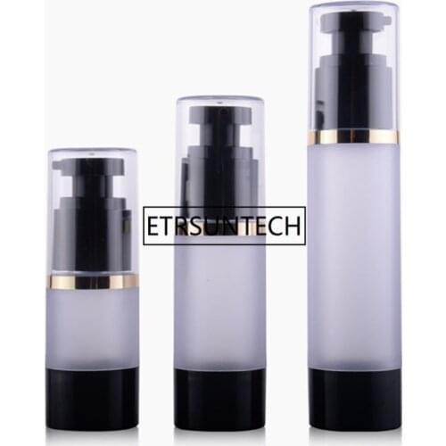 15ml 30ml 50ml frosted Airless Bottle with Black Pump Refillable Lotion and Gels Dispenser Travel Container F1741