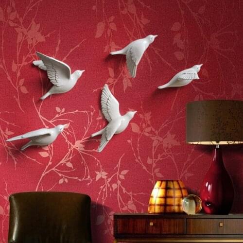 6Set Creative 3D Resin Bird Home Decoration Decor Wall Stickers Decoration Furnishings The Dove Of Peace For European Mascot
