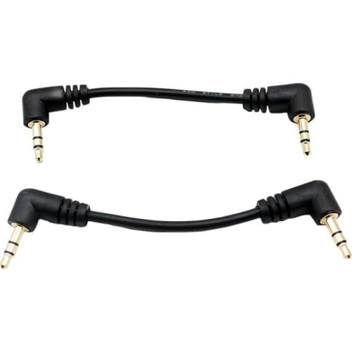 Car stereo audio plug 3 pole auxiliary plug 10 cm gold plated 90 degrees 3.5 mm male to male 90 degrees