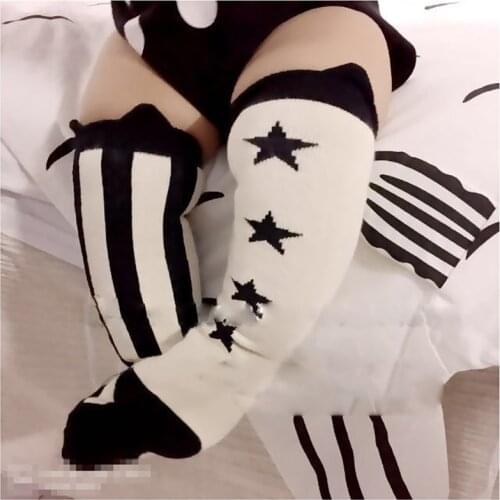 Kids long socks Childrens Kid Striped Stars Calf Socks For Boys Girls.Baby Toddler In Tube Socks Chic Striped Knee High Sock