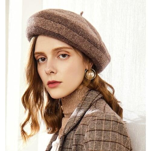 H772 Lady Beret Hat Fall Winter Fashion Woolen Cap Women Travel Simple Warm Elegant Retro Casual Shopping Church Party Girl Hats