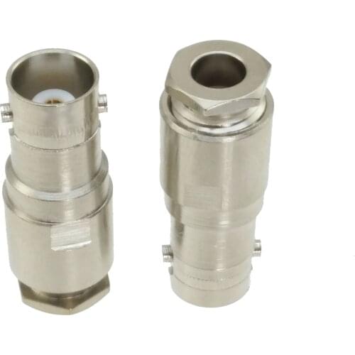 1Pcs Connector BNC female jack clamp RG58 RG142 LMR195 RG400 cable Straight RF Coaxial adapter