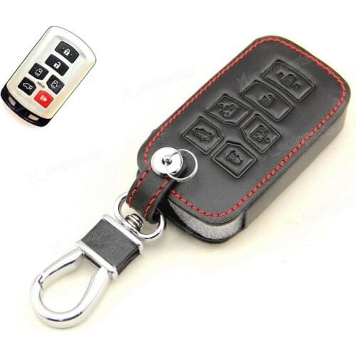Leather Case Cover Holder Fit For Toyota Sienna Remote Smart Key 6 Buttons HYQ14ADR