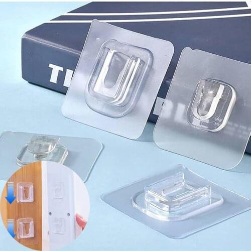 5 Sets Suction Cup Hook Double-Sided Adhesive Wall Hooks Hanger Transparent Sucker Storage Holder Household Kitchen Supplies