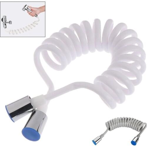 Copper Cap Shower Foam Bidet Telescopic Spring Hose PVC Spring Flexible Retractable Shower Hose Shower Head Toilet Bidet