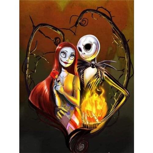 Tim Burton DIY 11CT Cross Stitch Embroidery Kits Craft Needlework Set Printed Canvas Cotton Thread Home Decoration Wholesale