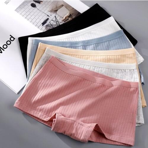 New Summer Women Safety Pants Cotton Under Skirt Female Seamless Underpants Solid Color Plus Size Boxer Shorts Cozy Boxer Women