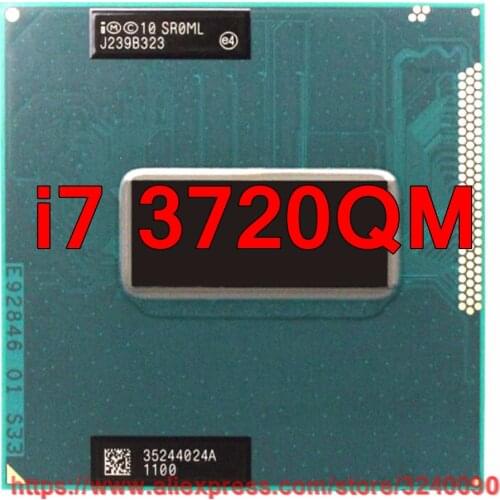 Original lntel Core i7 3720qm SR0ML CPU (6M Cache/2.6GHz-3.6GHz/Quad-Core) i7-3720qm Laptop processor free shipping