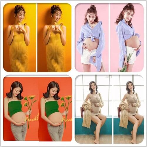 Maternity Dress For Photo Shoot Pregnant Women Photography Tops + Pants Set Premama Clothes Summer