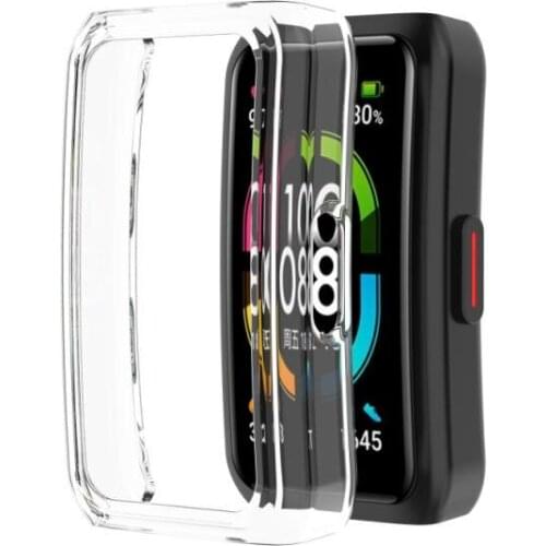 Half-pack PC Hard Shell Protective Case Prevent Bumps Fingerprints Watch Protective Case For Honor Band 6 Supports Charging