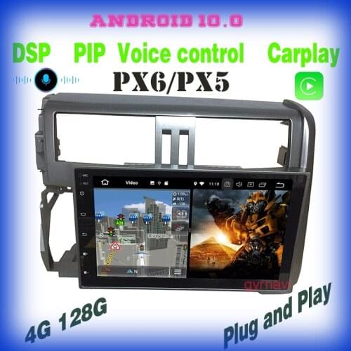 Px6 Android 10.0 Car GPS radio voice control Player for toyota Prado 150 2010 2011 2012 2013 with DSP wifi usb 4+128GB Auto