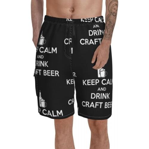 Craft Beer Board Shorts Bathing Swimming Trunks Polyester Funny Men Swim Trunks