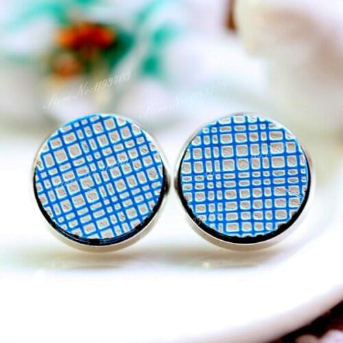 Unique 3D Geometry Embossed 16mm Round Coloured Drawing pattern Laser Cut wood Cabochon DIY for Rings, Earring,Brooch,Necklace