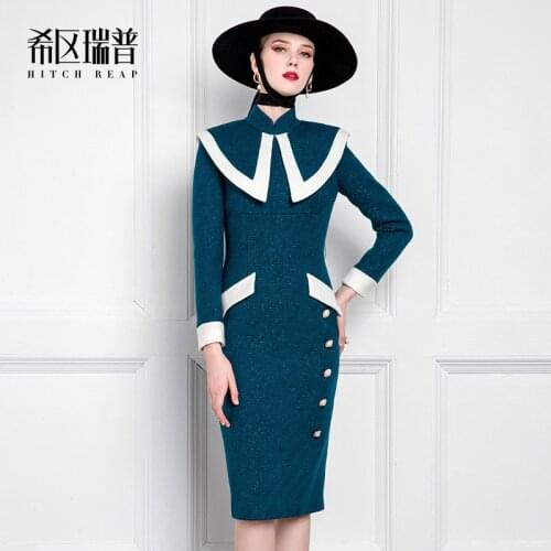 High End Modified Cheongsam New Style In Autumn And Winter Ladies' Party Dress