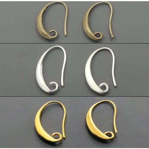 50pcs/lot 13*19mm Antique Bronze/Silver/Gold Plated Ear Wires Hook Earring Clasps for DIY Jewelry Making Accessories Earwire