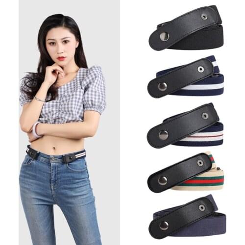 Ladies invisible belt all-match elastic elastic jeans female decoration free punch lazy belt