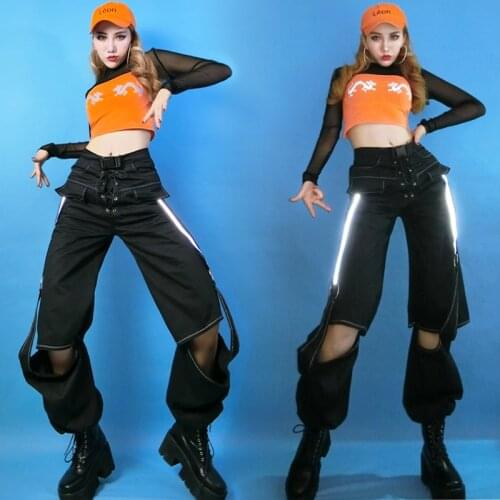 Hip Hop Dance Costumes For Adults Womens Dance Costume Nightclub Bar DS DJ Gogo Dance Jazz Costumes Stage Rave Clothes SL2875