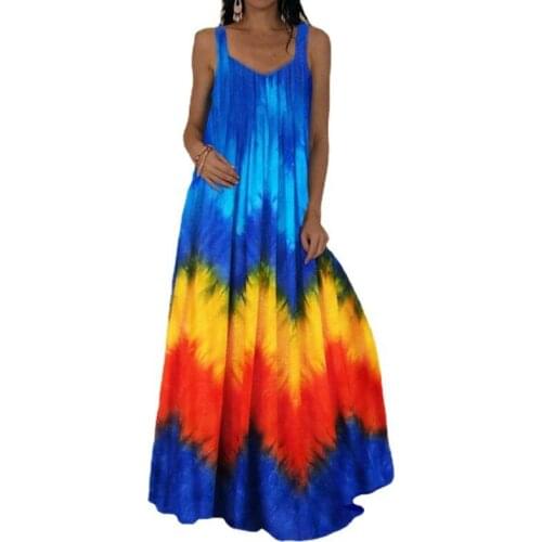 S-5XL Summer Tie Dye 3D Swirl Print Dress Bohemian Spaghetti Strap Floor Length Dress Women Beach Plus Size Dresses Ropa Mujer