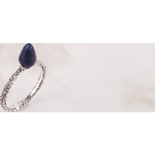 UM US JEWELRY Lapis Gemstone 925 Sterling Silver Women 'S Ring