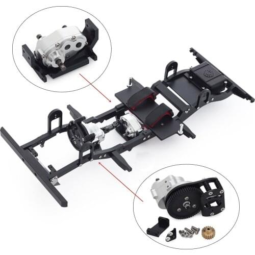 1/10 Metal Chassis Frame With Transmission Transfer Case Gearbox for Rock Crawler RC4WD Gelande II FJ40 G2 D90 TF2 Defender