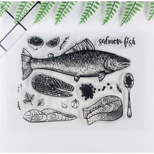 10*15 NEW Fish Transparent Clear Stamps Seal For DIY Scrapbooking Rubber Stamp Sweet Bullet Journal Photo Album Card Making