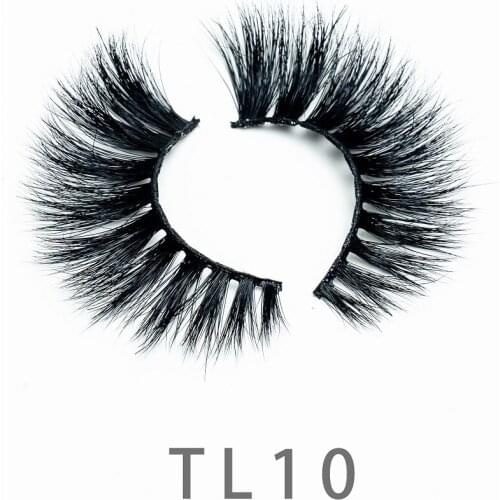 18mm 3D Wholesale Fluffy Real Mink Lashes Bulk Eyelashes Thick Natural Long False Wispy 5D Dramatic Mink Lashes SetVendors TL10