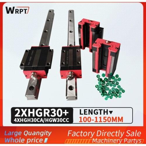 2pc HGR30 HGH30 Square Linear Guide Rail width 30mm length+4pc Slide Block Carriages HGH30CA/flang HGW30CC CNC Router Engraving