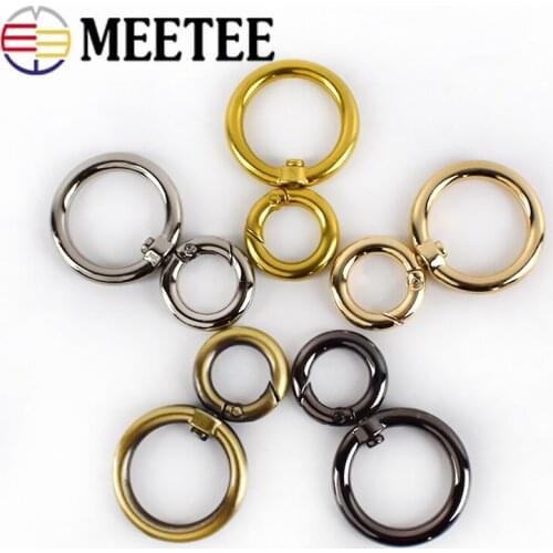 4/8pcs Spring O Rings Bag Buckles for Handbag Strap Dog Collar Openable Keychain Metal Clasp Clip Hook Connector DIY Accessories