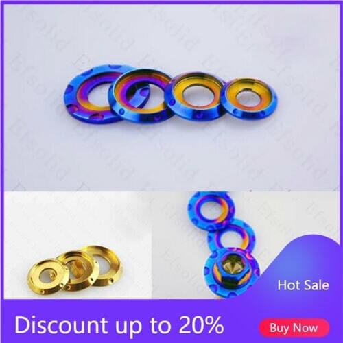 4pcs Blue Gold Titanium Bolts Screws Washers Gaskets Shim Sheet Pad M6 M8 M10