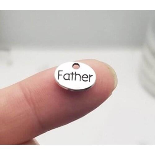 40pcs/lot--11x8mm, Antique silver plated father tag Charms ,DIY supplies, Jewelry accessories