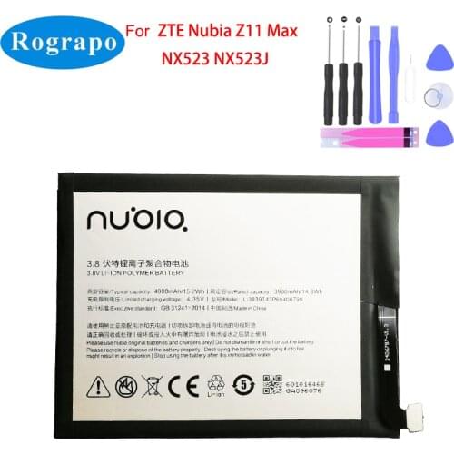 New 4000mAh Li3839T43P6h406790 Battery For ZTE Nubia Z11 Max NX523 NX523J NX535J Original Cell Mobile Phone